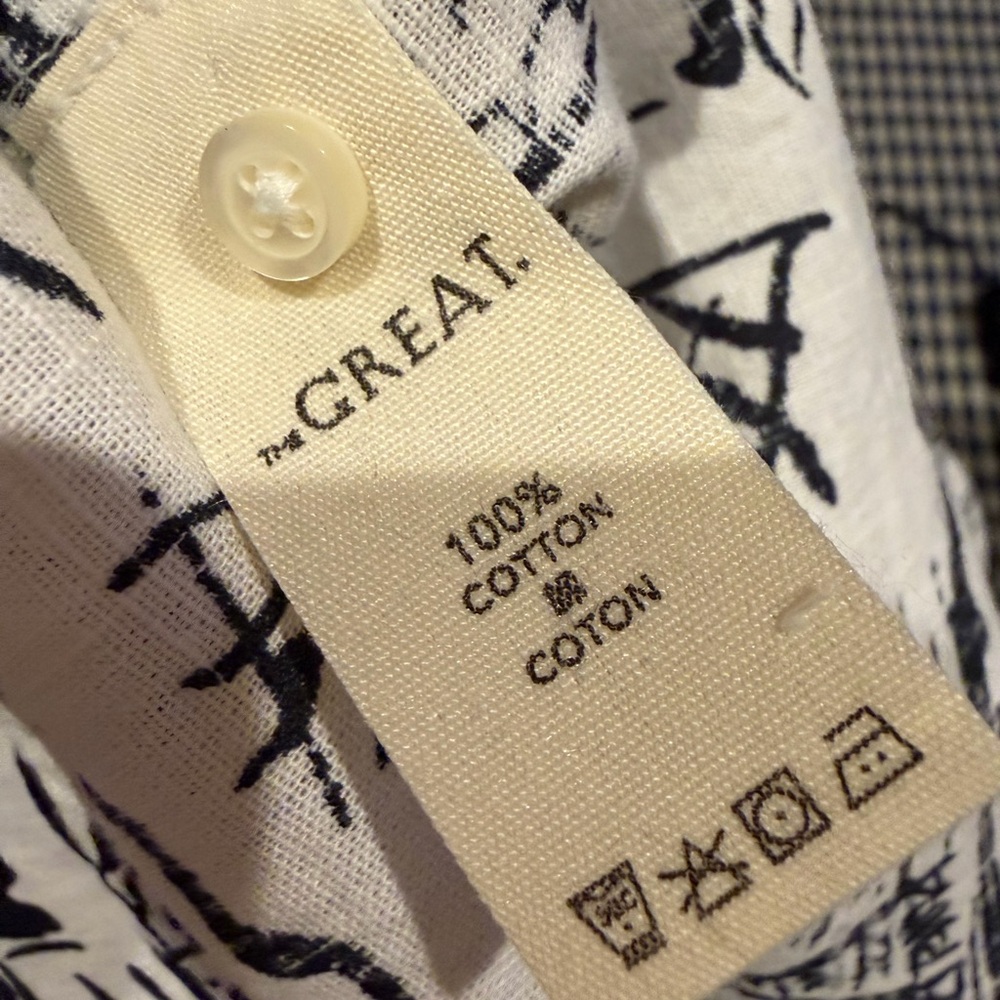 THE GREAT. Black and Cream Scenic Print Dress - Picture 5 of 7